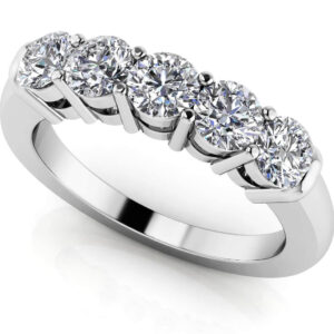 Rounded Classic Diamond Band In Yellow White Gold Or Platinum