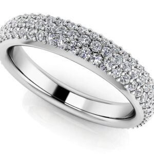 Triple Row Pave Diamond Eternity Band