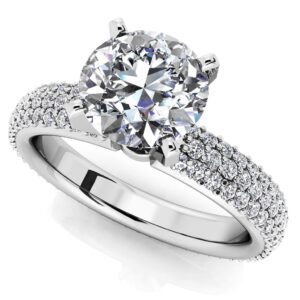 Eternally Yours Four Prong Engagement Ring In 14K 18K White Yellow Or Rose Gold