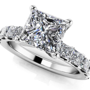 Princess Allure Engagement Ring In 14K 18K White Yellow Gold Platinum