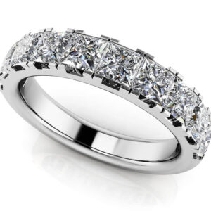 Four Prong Princess Cut Diamond Square Frame Ring In Gold Or Platinum