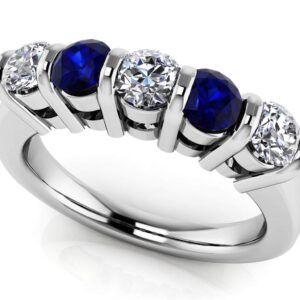 Bordered Diamond And Gemstone Ring Available In Gold Or Platinum