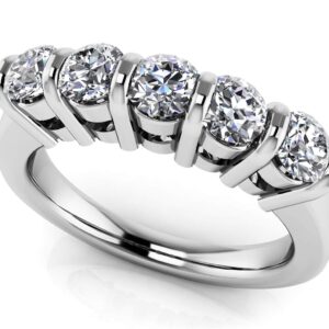 Bordered Diamond Band In Yellow White Gold Or Platinum