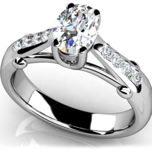 Oval Center Stone with Channel Sides Ring