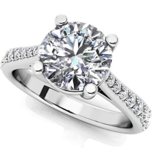 Timeless Round Engagement Ring With Side Diamonds