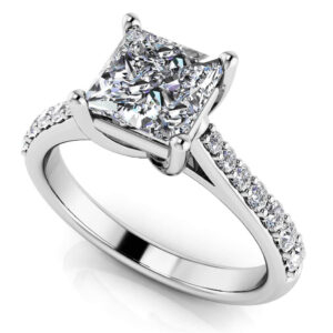 Timeless Princess Cut Engagement Ring In White Yellow Gold Or Platinum