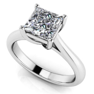 Princess Cut Solitaire Diamond Engagement Ring In Gold Or Platinum