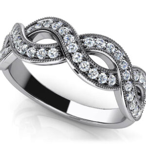 Woven Band Diamond Vintage Ring