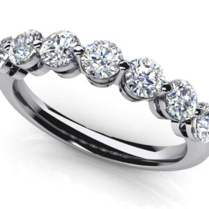 Brilliant 7 Diamonds Anniversary Ring In Platinum Or Gold