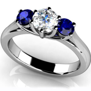 Six Prong Diamond Gemstone Engagement Ring
