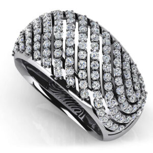 Stylish Swirl Diamond Ring Available In Gold Or Platinum