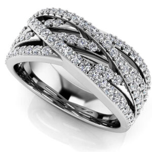 Captivating Woven Band Anniversary Ring In 14K 18K White Yellow Gold Platinum