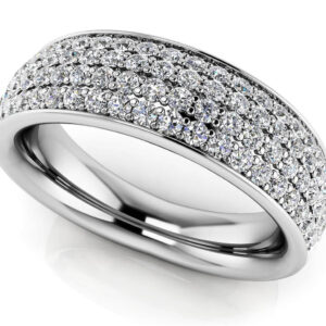 Dazzling Four Row Diamond Anniversary Ring