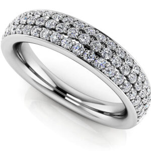 Three Row Prong Set Diamond Anniversary Band Available In Platinum Or Gold