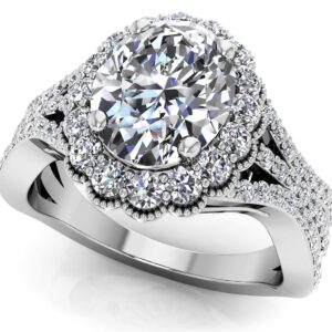 Vintage Flower Anniversary Ring In 18K 14K Yellow White Gold Or Platinum