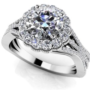 Vintage Round Diamond Engagement Ring