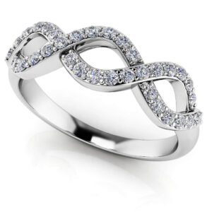 Woven Diamond Anniversary Ring Available In 14K 18K Yellow White Or Platinum