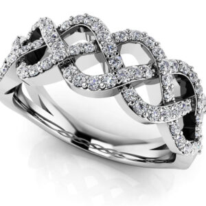 Braided Diamond Anniversary Ring Available In Platinum Or Gold
