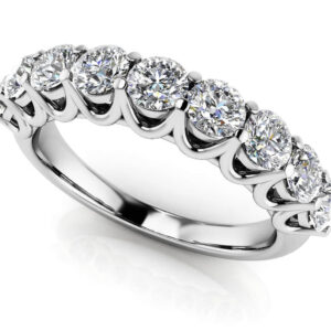 Unique Shared Prong Diamond Anniversary Ring In Platinum Or Gold