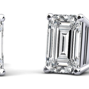 Classic Emerald Cut Diamond Stud Earrings