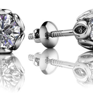 Flower Petal Diamond Stud Earrings