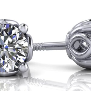 Beautiful Tulip Diamond Stud Earrings