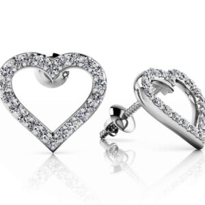 Sweetheart Diamond Earrings In 18K 14K White Gold Yellow Gold Or Platinum