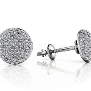 Pave Set Diamond Earrings In Rose Gold White Yellow Gold Or Platinum