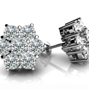 Perfect Petals Diamond Stud Earrings Available In Platinum Or Gold