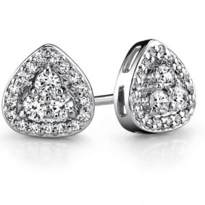 Triangular Diamond Studs Available In White Yellow Rose Gold Or Platinum