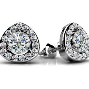 Rounded Triangular Diamond Studs In 14K 18K Or Platinum