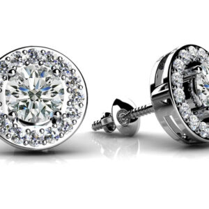 Round Diamond Centered Circle Studs