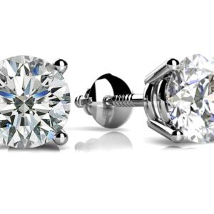 Classic Four Prong Diamond Studs In 14K 18K Or Platinum