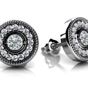 Diamond Circle Studs Available In Gold Or Platinum