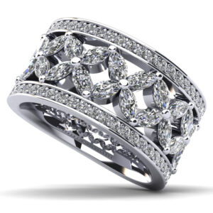 Marquise & Round Diamond Eternity Band Available in Gold Or Platinum