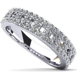 Geometric open Diamond Anniversary Band Available in Gold Or Platinum